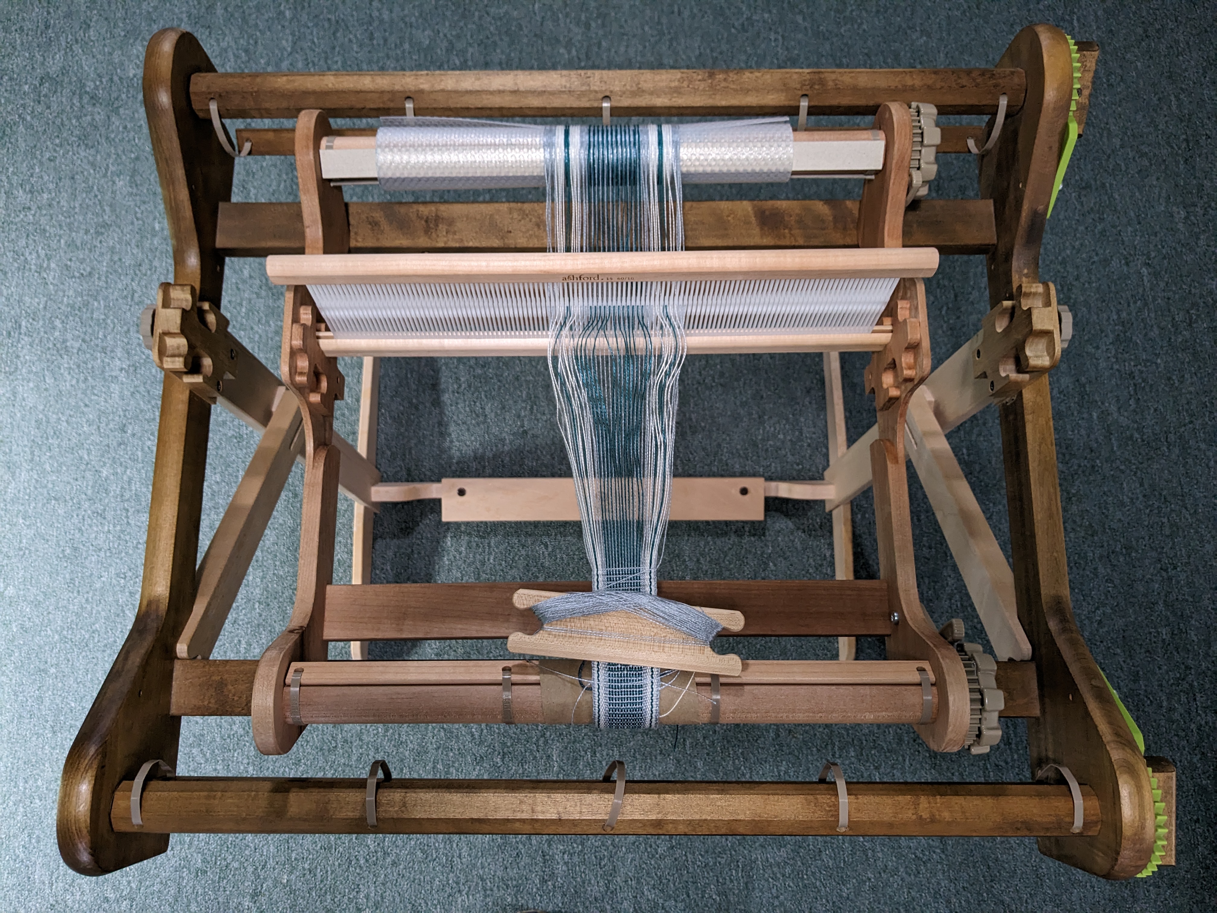 Size comparison from above with the smaller Sample-It Loom inside the 24 inch Loom
