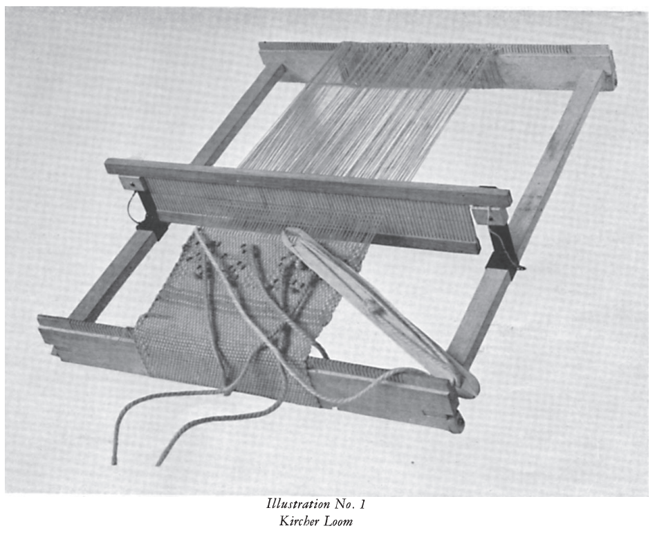 Kircher Loom with weaving in place